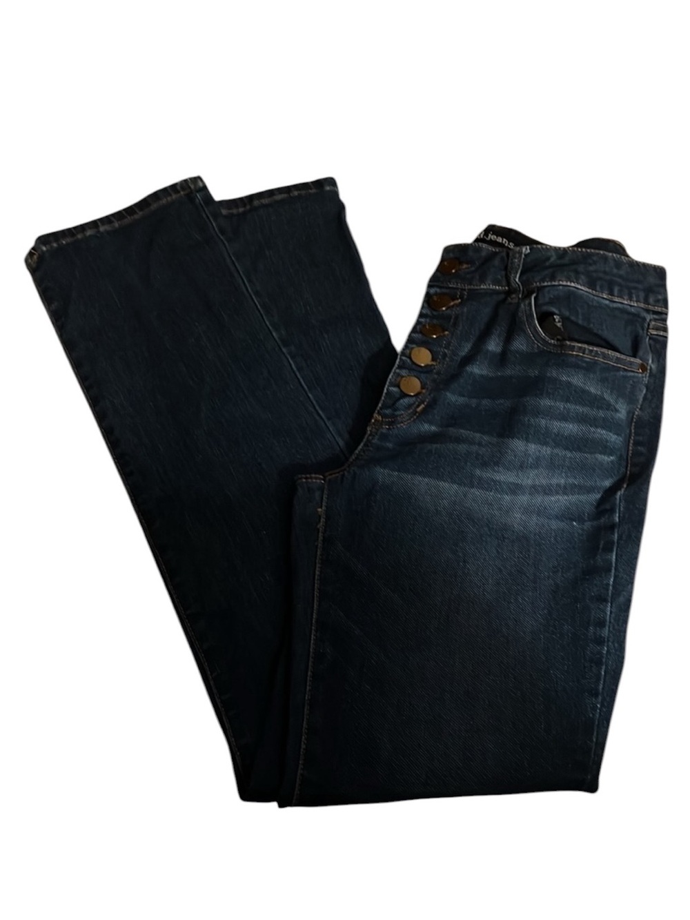 D Jeans button fly mid rise skinny five pocket medium wash jeans Sz 6